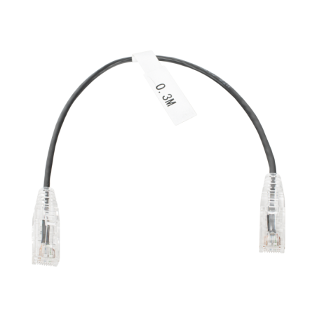 Cable de Parcheo Slim UTP Cat6 - 30 cm Negro Diámetro Reduci