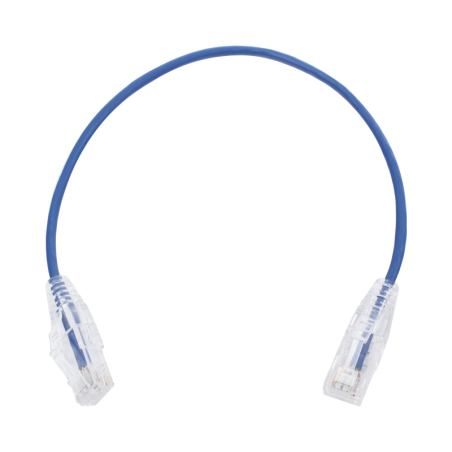 Cable de Parcheo Slim UTP Cat6 - 30 cm Azul Diámetro Reducid