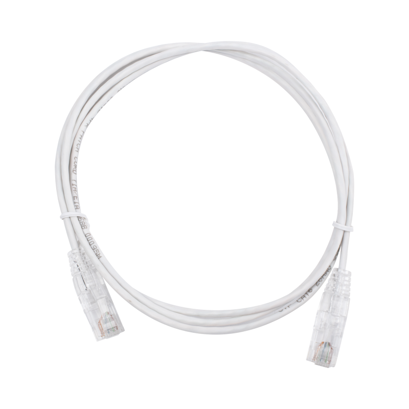 Cable de Parcheo Slim UTP Cat6 - 1.5 m Blanco Diámetro Reduc