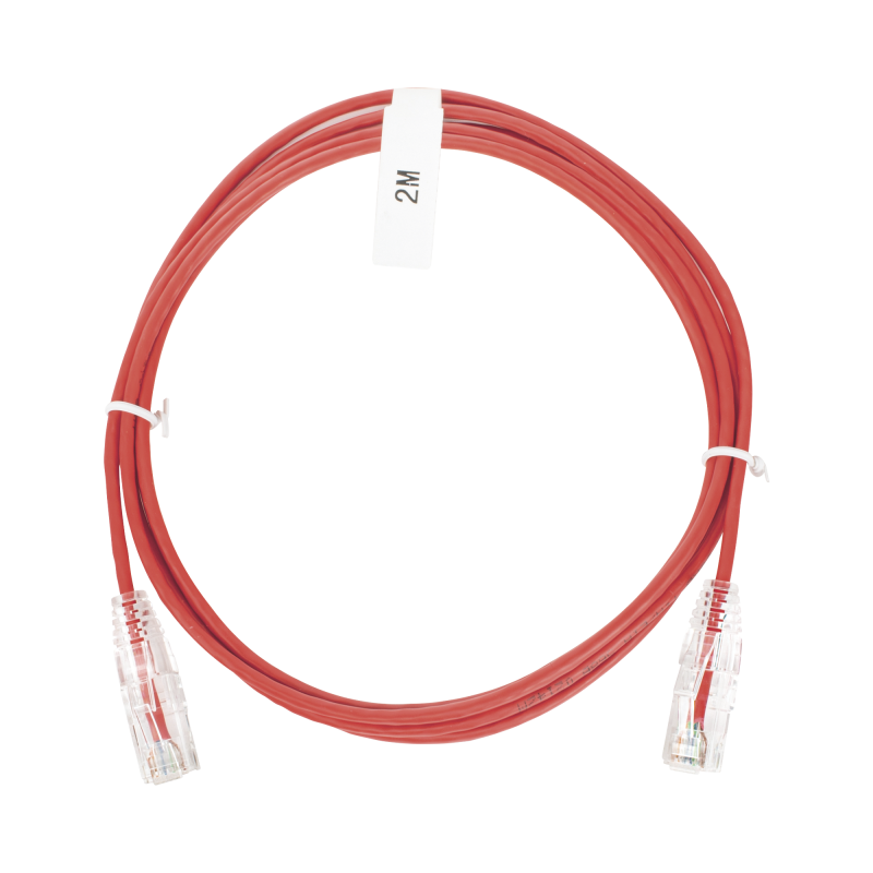 Cable de Parcheo Slim UTP Cat6 - 2 m Rojo Diámetro Reducido