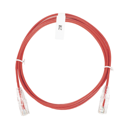 Cable de Parcheo Slim UTP Cat6 - 2 m Rojo Diámetro Reducido