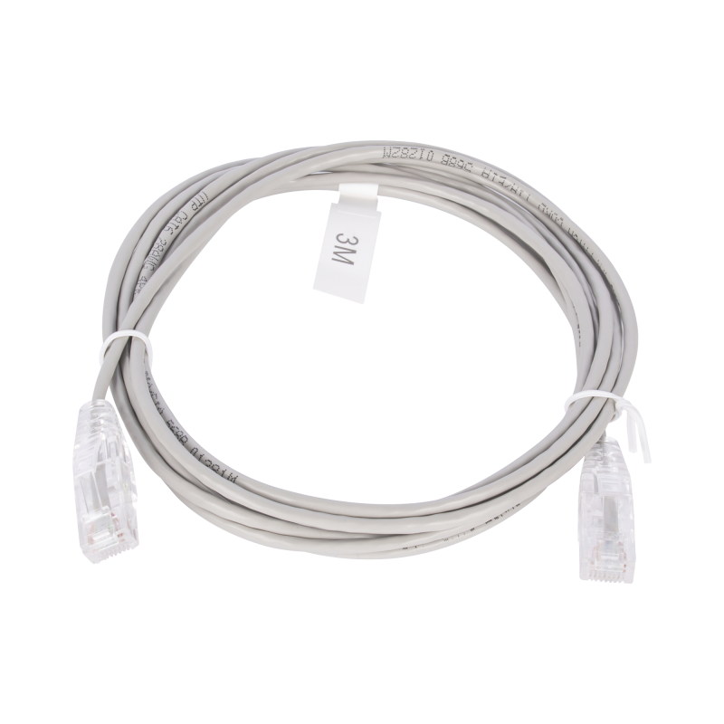 Cable de Parcheo Slim UTP Cat6 - 3 m Gris Diámetro Reducido