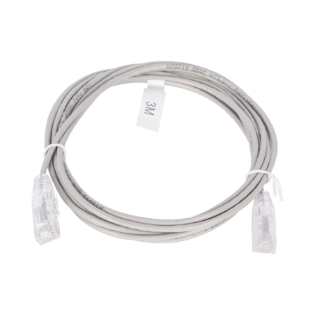 Cable de Parcheo Slim UTP Cat6 - 3 m Gris Diámetro Reducido