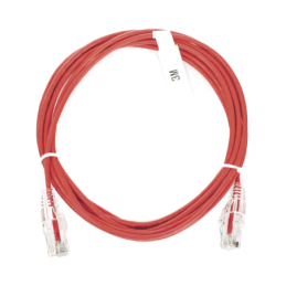 Cable de Parcheo Slim UTP Cat6 - 3 m Rojo Diámetro Reducido