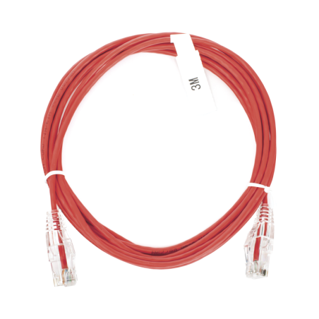 Cable de Parcheo Slim UTP Cat6 - 3 m Rojo Diámetro Reducido