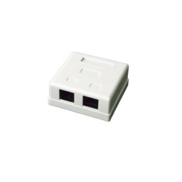 Caja de pared con 2 puertos, incluye 2 jacks UTP Cat5e Keyst